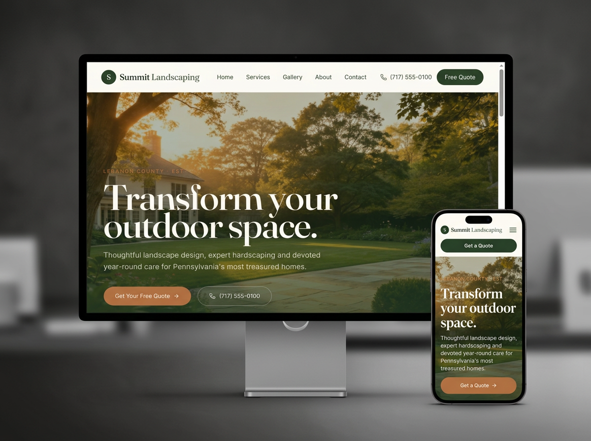 Summit Landscaping website mockup
